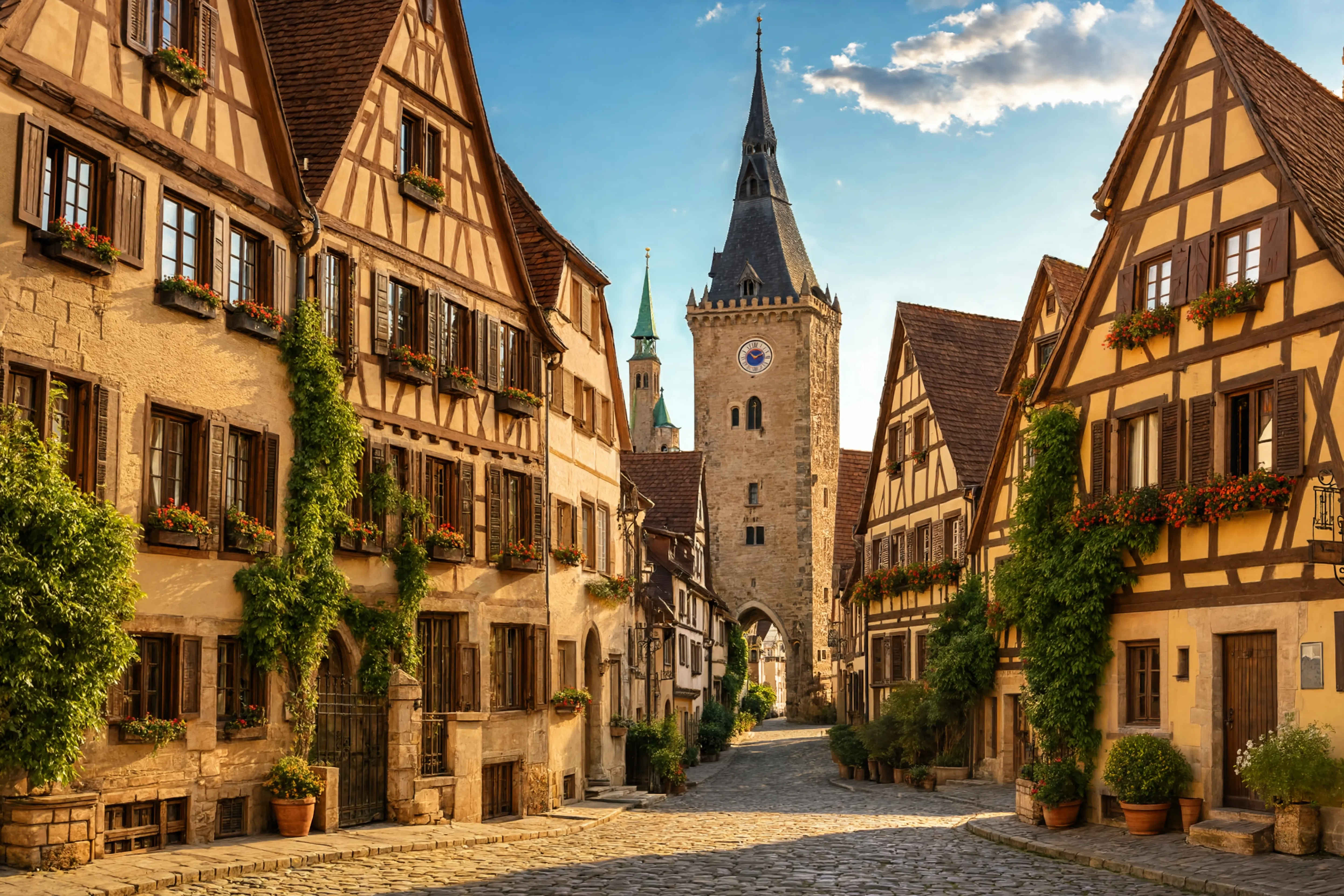 Romantische Straße – mittelalterliche Städte und blühende Felder